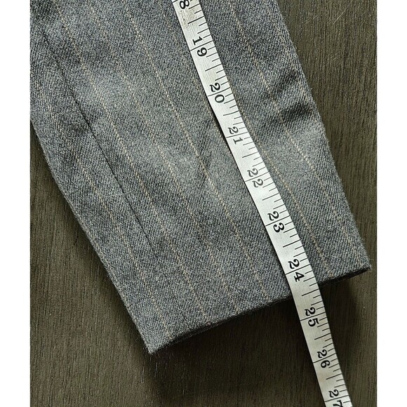 Pendleton Gray Pinstripe Virgin Wool Blazer Double Breasted Academia Size 12 - Picture 3 of 9